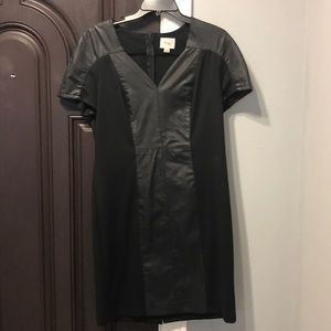 Black dress with faux leather